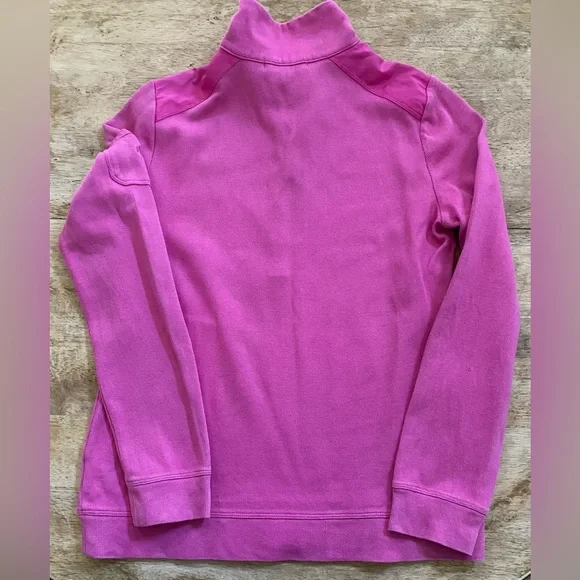 Lauren Ralph Lauren Women’s Medium Hot Pink Snap Front Ribbed Cotton Pullover - Picture 5 of 16